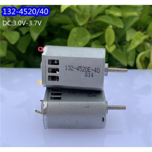 Mini 132-4520/40 Motor DC 3V 3.7V 30800RPM DIY Model Toy Car Boat Carbon Brush High Speed Flat Cooling Hole Iron Back Cover