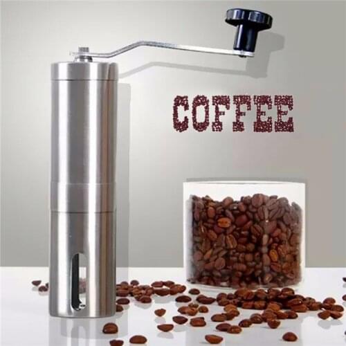 Fashion Hot Silver Stainless Steel Hand Manual Handmade Coffee Bean Grinder Mill Kitchen Grinding Tool 30g 4.9x18.8cm Home