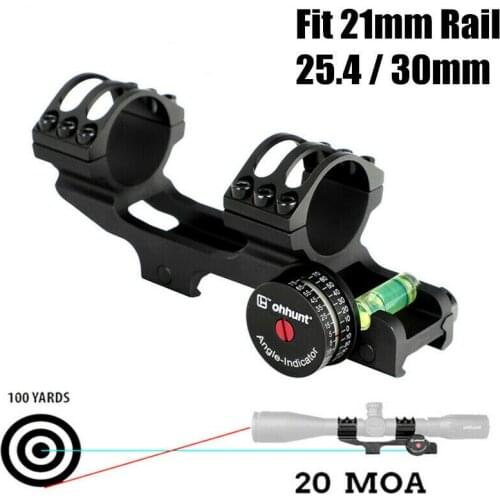 Tactics 30mm & 25.4mm 20 MOA Rifle Scope Mount Rings Set Fir Picatinny 20mm Rail For Airgun Shooting