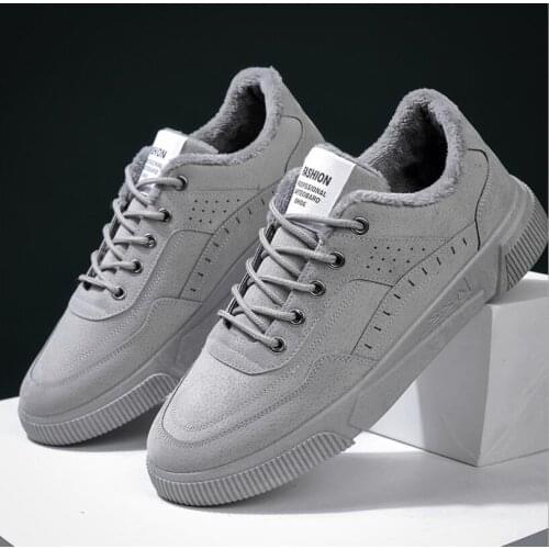 2020 Autumn And Winter New Mens Shoes Trend Plus Fleece Shoes Sneakers Winter Cotton Thick Warm Casual Shoes