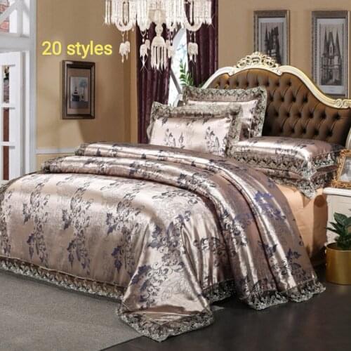 2020 New Arrival Luxury 3pcs High Quality Bedding Set Satin Jacquard Duvet Cover Set 1 Quilt Cover King Queen 2 + Pillowcases
