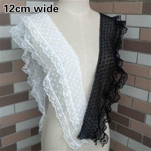 New Years Goods Double Embroidered Bordered Needlework Tulle For Crafts Lace DIY Clothes Neckline Cuff Skirt Hem Sewing Fabric