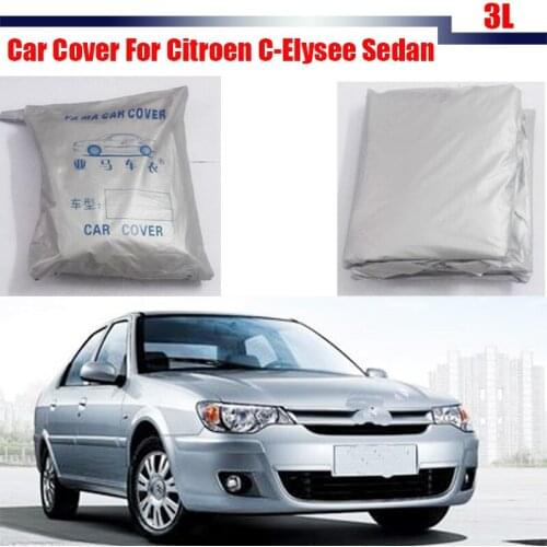 Cawanerl New Car Cover Anti UV Rain Sun Snow Resistant Protector Cover Sun Shade For Citroen C-Elysee Sedan