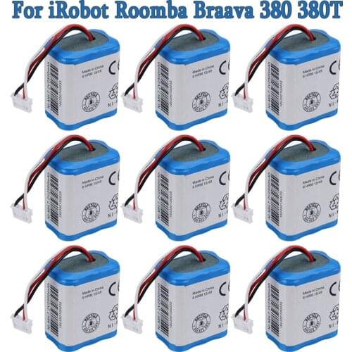 Original 7.2V 2500mAh Battery for iRobot Roomba Braava 380 380T Mint 5200c Ni-MH 2500mAh 2.5Ah 7.2v Rechargeable battery 1/10Pcs