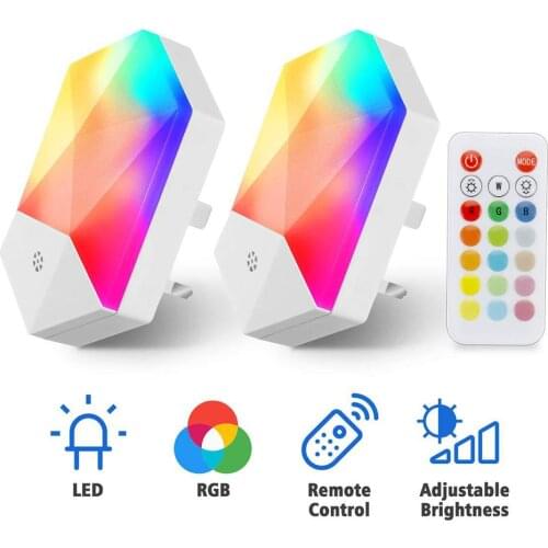 Plug-in Night Light RGBW 16 Colors Dimmable LED Night Lamp AC90-260V for Baby Room Bedroom Hallway Kitchen