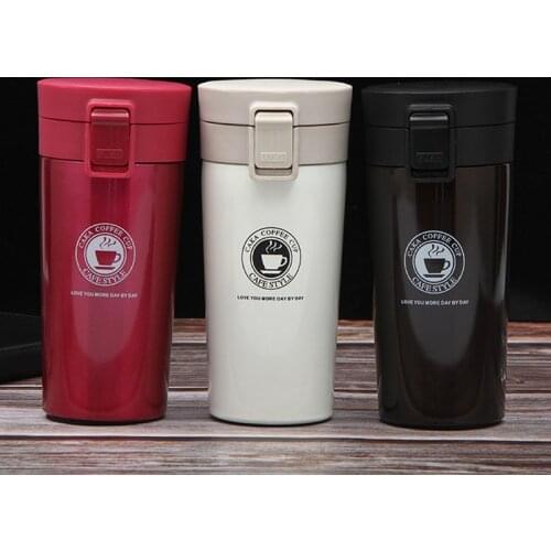 380ml Portable Thermos Coffee Mug Double Wall Stainless Steel Tumbler Vacuum Flask Bottle Thermo Tea Mug Travel Mug Thermocup