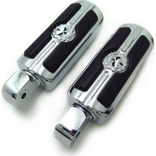 Aftermarket free shipping motorcycle parts Chrome Gear Skull Footpegs For Yamaha V-Star 1000 650 Royal Star V-Max Virago Stryker