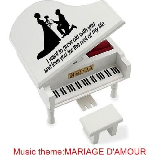 MARIAGE D'AMOUR music theme wind up creative Piano Music Box home office wedding Decorations boyfriend girlfriend propose Gift