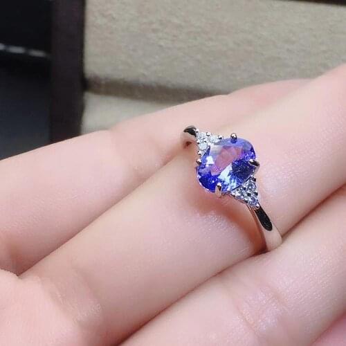 The Best Gift for Your loved wife Tanzanite luxury ring ring Free shipping gemstone 925 sterling silver Fine jewelry