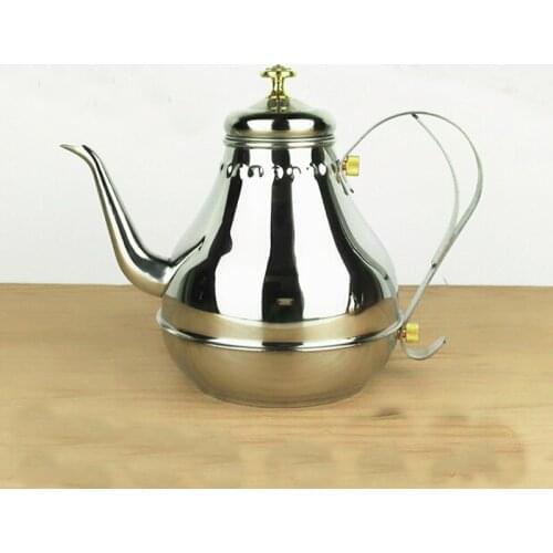Silver Color High Grade Stainless Steel Water Kettle Thicker With Filter Palace Tea Pot Coffee Pot Free Shipping