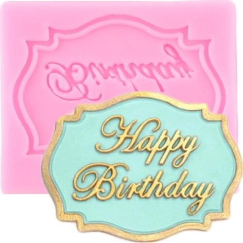 Happy Birthday Letter Silicone Mold Cake Decorating Tools DIY Cupcake Topper Fondant Mould Candy Clay Chocolate Gumpaste Moulds