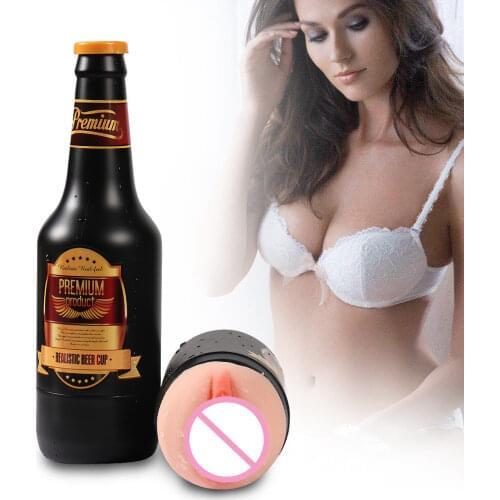 Silicone Bottle Shaped Vibration Simulated Electric Male Masturbator Cup Deep Throat Mouth Design Tight Oral Sex Toys For Men