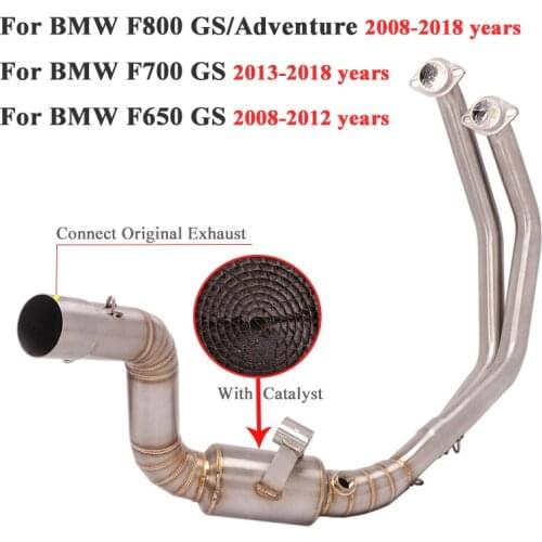 Slip On For BMW F650 F700 F800 GS Adventure 2008- 2018 Motorcycle Exhaust Front Link Pipe With Catalyst Connect Original Muffler