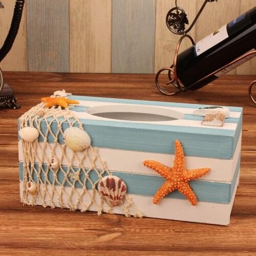 Mediterranean creative wooden tissue box napkin box paper dispensing tray Hotel Bar home decoration storage boxes WJ111846