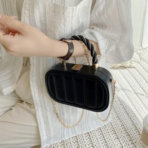 Striped Box Style Fashion Women Purses and Handbags Casual Chain Shoulder Bag Party Cutch Designer Bag Pu Leather