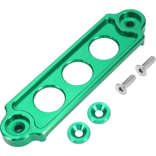Universal 14cm Aluminum Alloy Battery Tie Down Fasten Bar Bracket 3 Holes (Green)