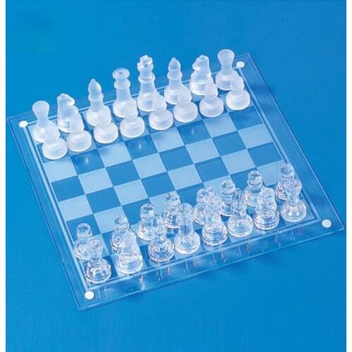 20*20cm glass chess game uses high quality green chess, frosted glass, chess, crystal, chess, childrens entertainment games