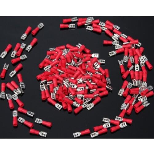20/50/100PCS 4.8mm/10Amp Insulated Cable Connector Electrical Wire Assorted Crimp Spade Butt Ring Terminals Kit