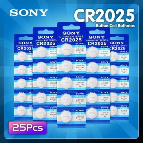 25Pcs Original For Sony cr2025 Button Cell Batteries cr 2025 ECR2025 DL2025 3V Lithium Coin Battery For Watch Calculator Scale