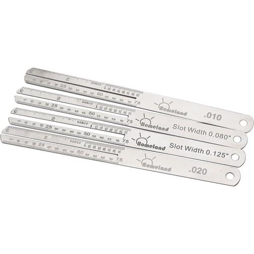 Tooyful 4 Pieces Stainless Steel Fretboard Fret Protectors Measuring Rulers for Guitar Bass Mandolin Parts Luthier Tools