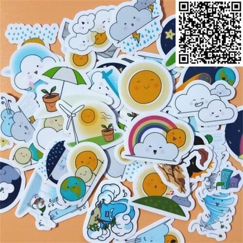 40 pcs Mixed Everyday weather expression Sticker for DIY Luggage Laptop Skateboard Fridge Bicycle Phone toy Children Stickers