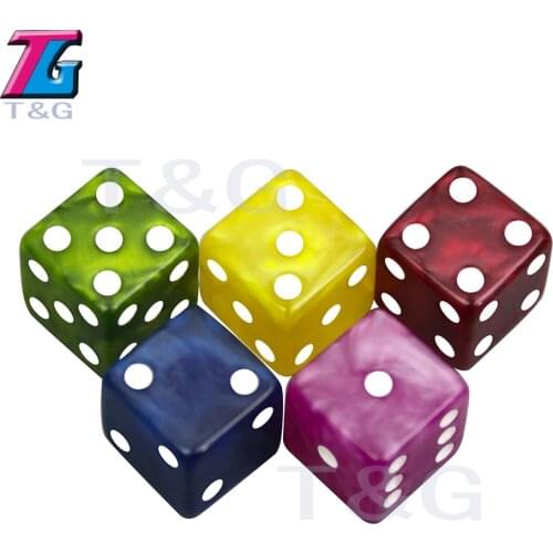 5pcs Special Marble Effect 16mm Mix-color Dice Set D6 Cube High Quality Six Sided DnD for Entertainment Boardgame