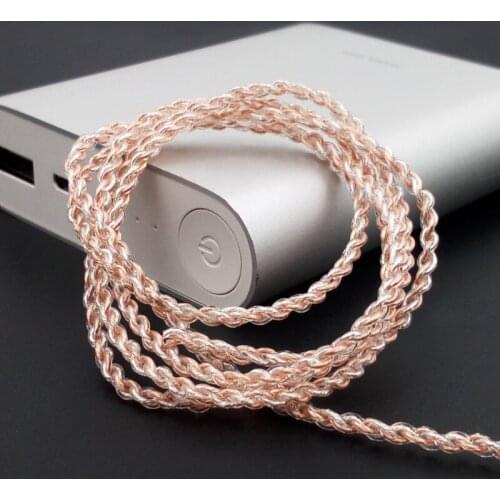 72 core single crystal copper plated silver twist braiding line 4 share preparation Fever headphone cable diy earphone accessory