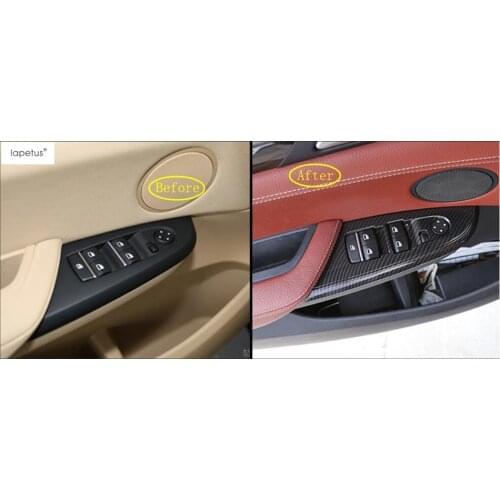 Lapetus Accessories For BMW X3 F25 / X4 F26 2012 - 2017 Inner Door Armrest Window Lift Button Molding Cover Kit Trim 4 Pcs / Set