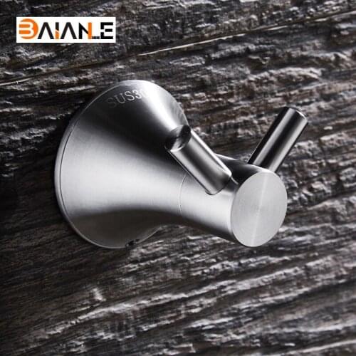 BAIANLE Robe Hook Stainless Steel Brushed Nickel Coat Clothes Hooks Towel Hanger Bathroom Accessories