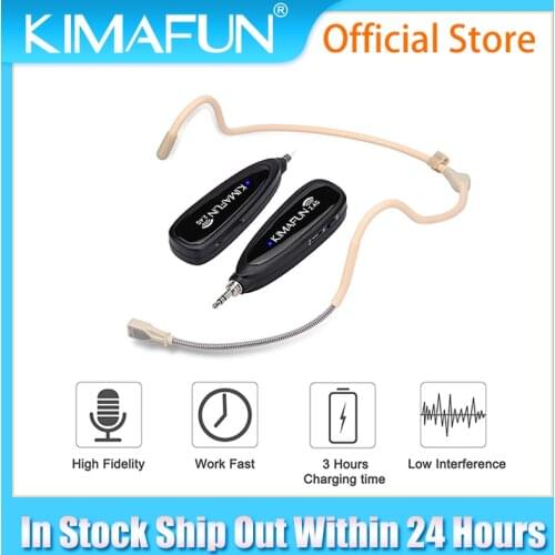 2.4G Wireless Microphone System Headset Microphones with 3.5mm Receiver for PA Speakers,Voice Amplifier,Teaching, Fitness,Church