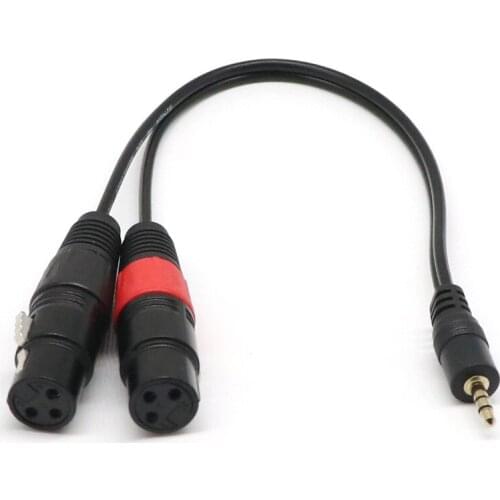 0.3M Jack 3.5 mm to 2 XLR Male female Microphone Cable Stereo Audio Cable for MP3 DVD CD player TV radio Amplifier Computer