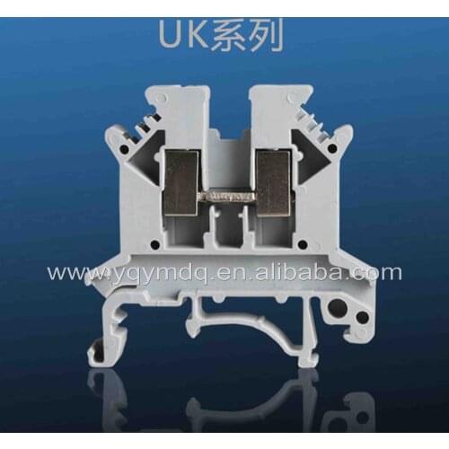 100 pcs/lot Terminal blocks UK-2.5B universal DIN rail lug plate Wiring row connection copper DIN rail mounted
