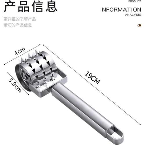 Kitchen stainless steel meat tenderizer ox row rolling meat loony needle loosing device kitchen small male tender meat needle