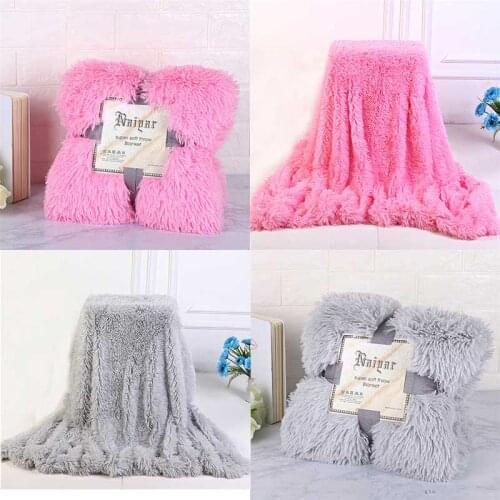 Shaggy Fuzzy Fur Winter Warm Blanket Office Fluffy Rest Sofa Couch Bedding Cover Home Bedspread