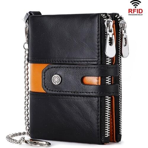 Luufan Genuine Leather Mens Wallet Slime Cowhide Bifold Wallet Coin Purse Small Mini Card Holder Fashion Money Pocket Bag