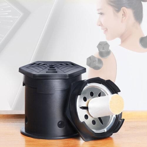 Magnetic Moxa Massage Box Moxibustion Tank Moxa Burner Moxa Burning Tool Portable Moxa Box with Stickers for Massage Tool