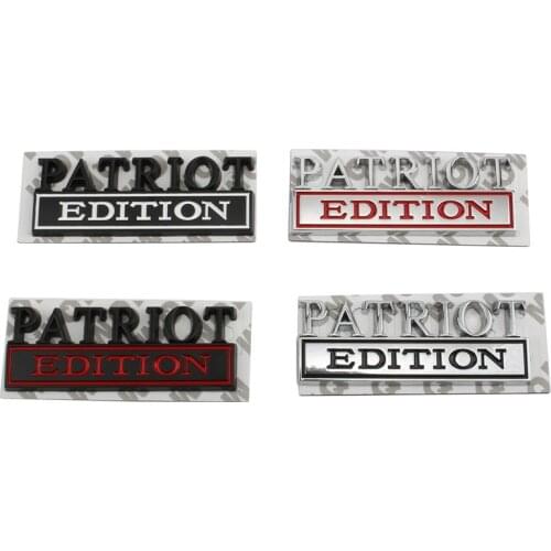3D Metal PATRIOT EDITION for DODGE Ford JEEP Wrangler Car Hood Fender trunk Rear Bonnet Nameplate Decal Emblem Badge Sticker