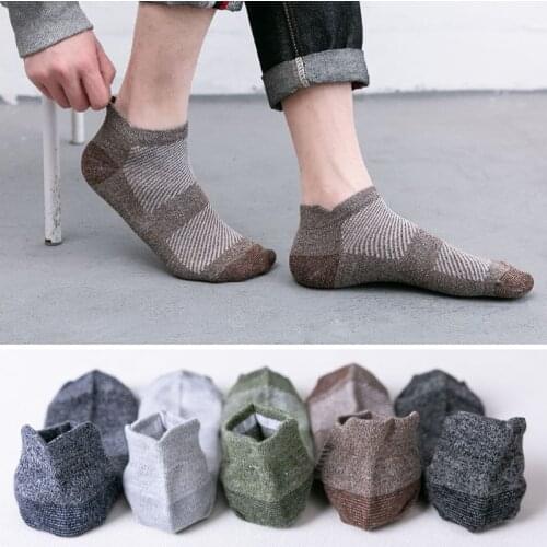Men high quality boat socks lift ears non-slip comfortable socks spring and summer men sports breathable fashion socks 5 pairs