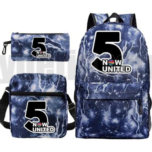 Now United-Better Album Backpack Men 3 PCS/set Back To School Plecak Anime Zipper Bag Pack Shoulder Bookbag Pencil Bag UN Team