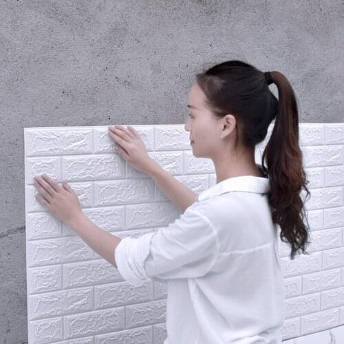 30X35cm 3D Wall Stickers foam Self-adhesive Wallpaper Bedroom Background Wall Soft Pack Foam Wallpaper Decorative Stickers