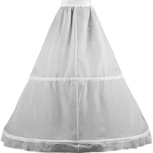 2 Hoops Floor-Length Wedding Petticoat Crinoline Underskirt Full Slip Makes Great Full Shape