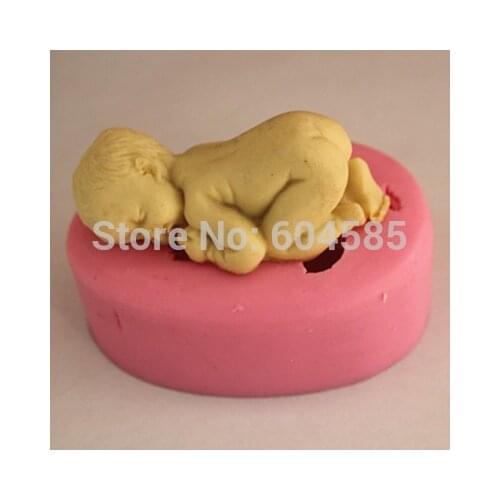 New Soft Silicone Cake Mold Fondant Decorating Sleeping Baby Shape Soap Mold