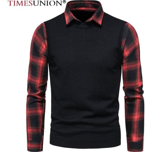 2021 New Spring Brand Sweater Men Pullover Shirt Collar Slim Fit Jumpers Knitwear Lapel Korean Style Casual Men Clothes
