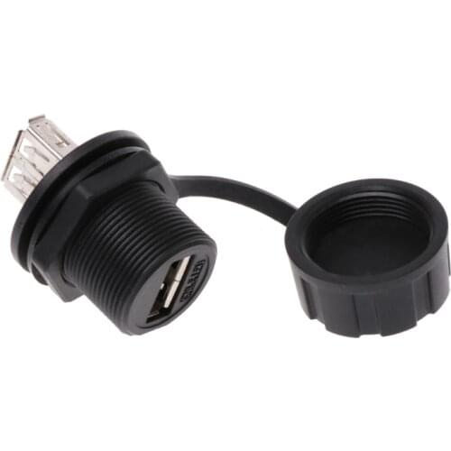 USB 2.0 Female Panel Pass Connector Mount Socket Plug Waterproof IP67 With 85DD