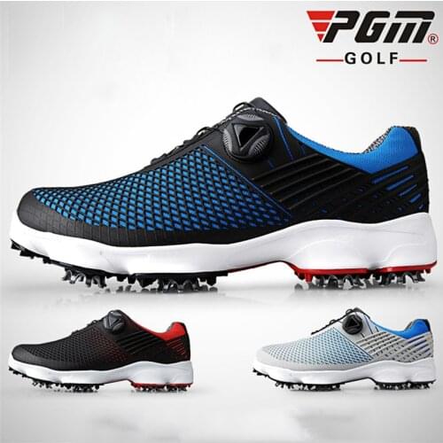 PGM Golf Spikes Shoes Men Wear Slip Resistant Microfiber Man Sport Sneaker Rotating Buckle Shoelaces For Mens Hiking Nail Shoes