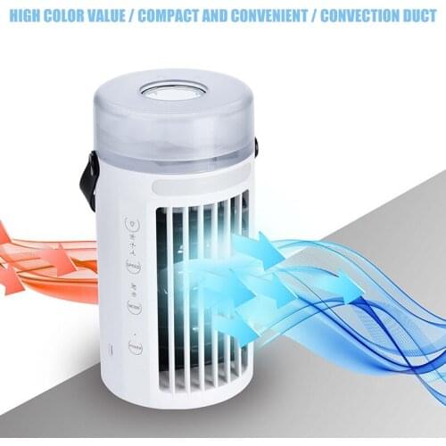 Hot Portable Air Cooling Fan USB Mini Air Cooler Desk Cooling Fan with 7 Color LED Light 3 Speed Air Circulation for Home