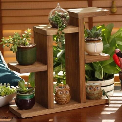 Knock Down Natural Finish Multi Use Fir Wood Small Display Shelf