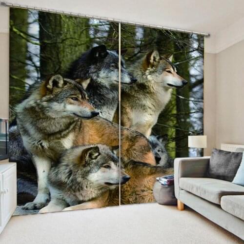 Luxury Blackout 3D Window Curtains For Living Room Bedroom animal curtains personality curtains