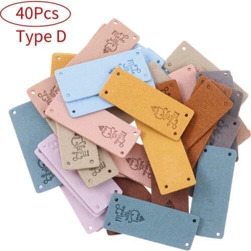 Handmade Labels Letter Print Garment Tags DIY Shoes Bags Patches PU Leather Badges Custom Clothing Label Crafts Sewing Accessory