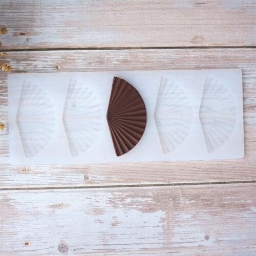 Silicone Chocolate Molds Semicircle Fan Non-stick Ice Moulds Cake Mould Bakeware Kitchen Baking Tools decoration